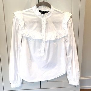 Veronica Beard Button Down + Ruffle | XS